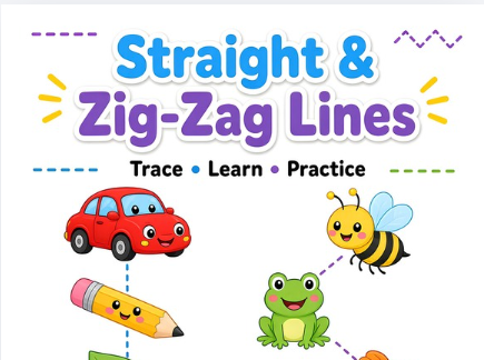 Straight & Zig-Zag Pre-Writing Lines (Printable PDF)